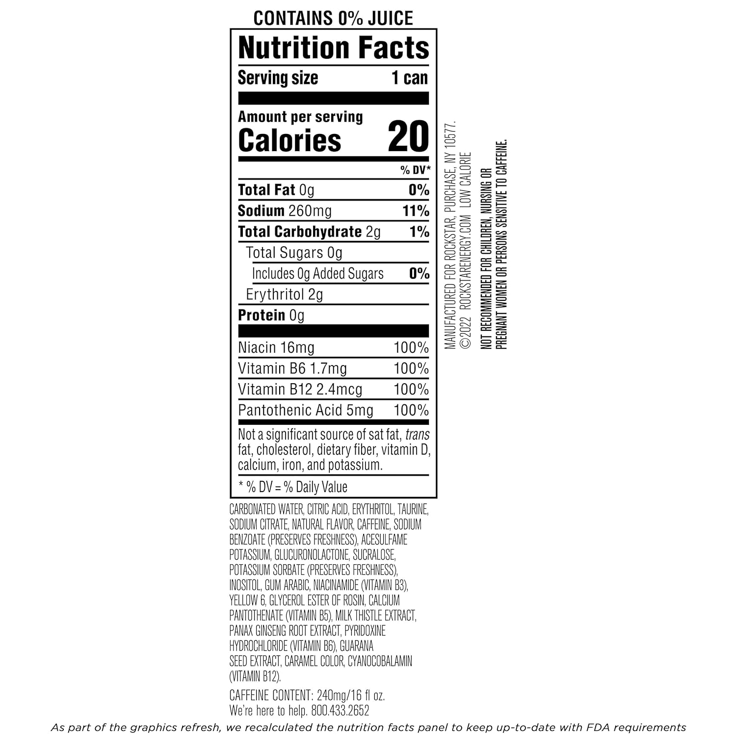 Rockstar Pure Zero Energy Drink， Orange， 0 Sugar， with Caffeine and Taurine， 16oz Cans (12 Pack) (Packaging May Vary) - Image 7